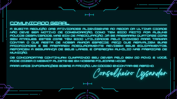 Layout - Comunicado Futurista